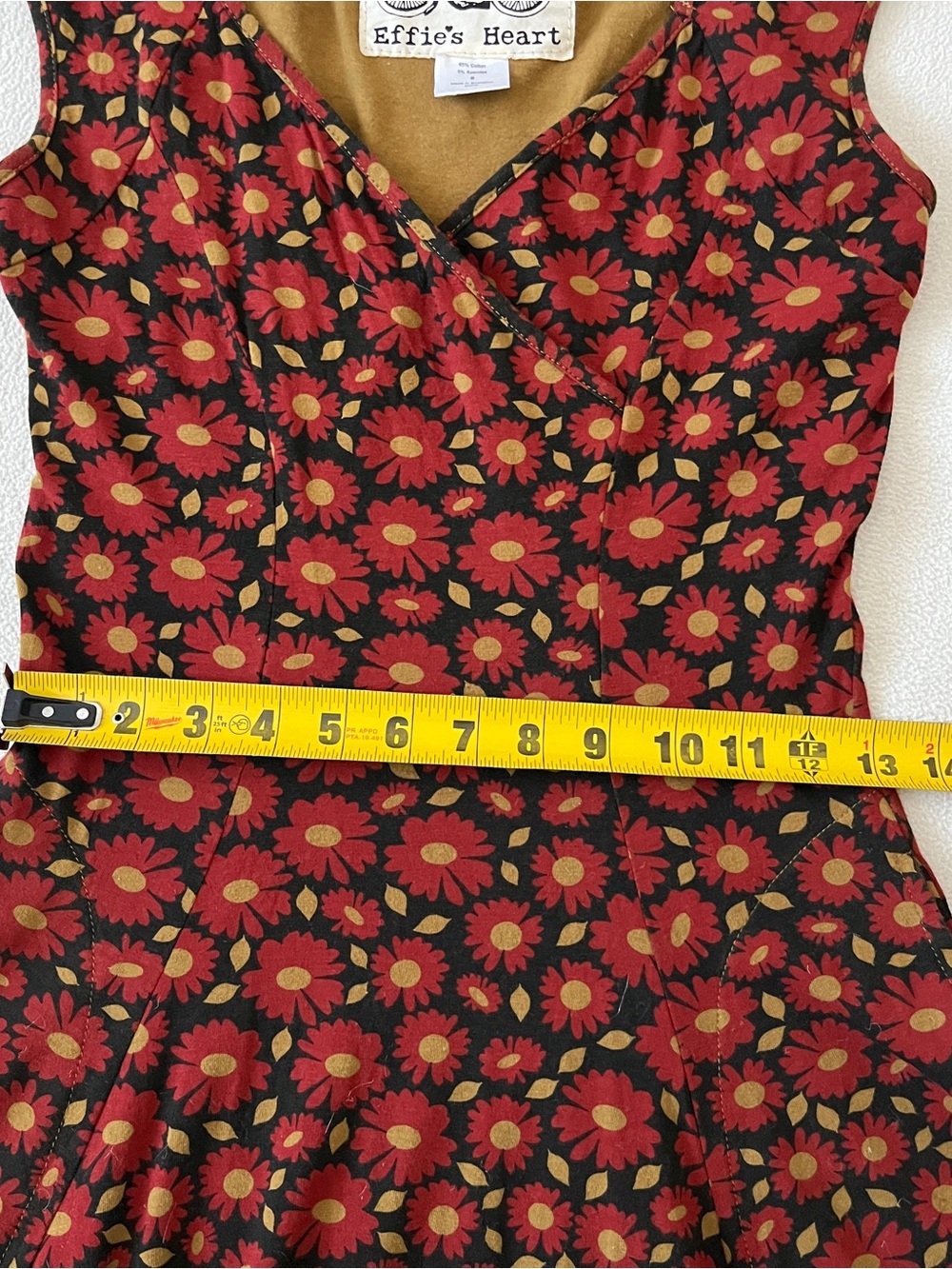 Effie’s Heart Floral V-Neck Fit & Flare Dress Boho Bloom Cottage Fairy Core - Picture 7 of 14